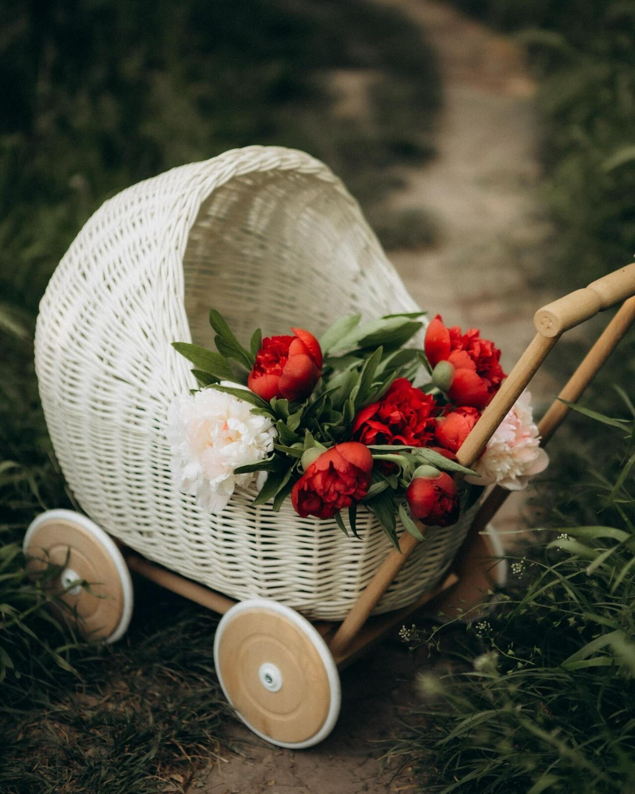 NEW wicker doll pram doll carriage wicker stroller toy baby doll stroller buggy