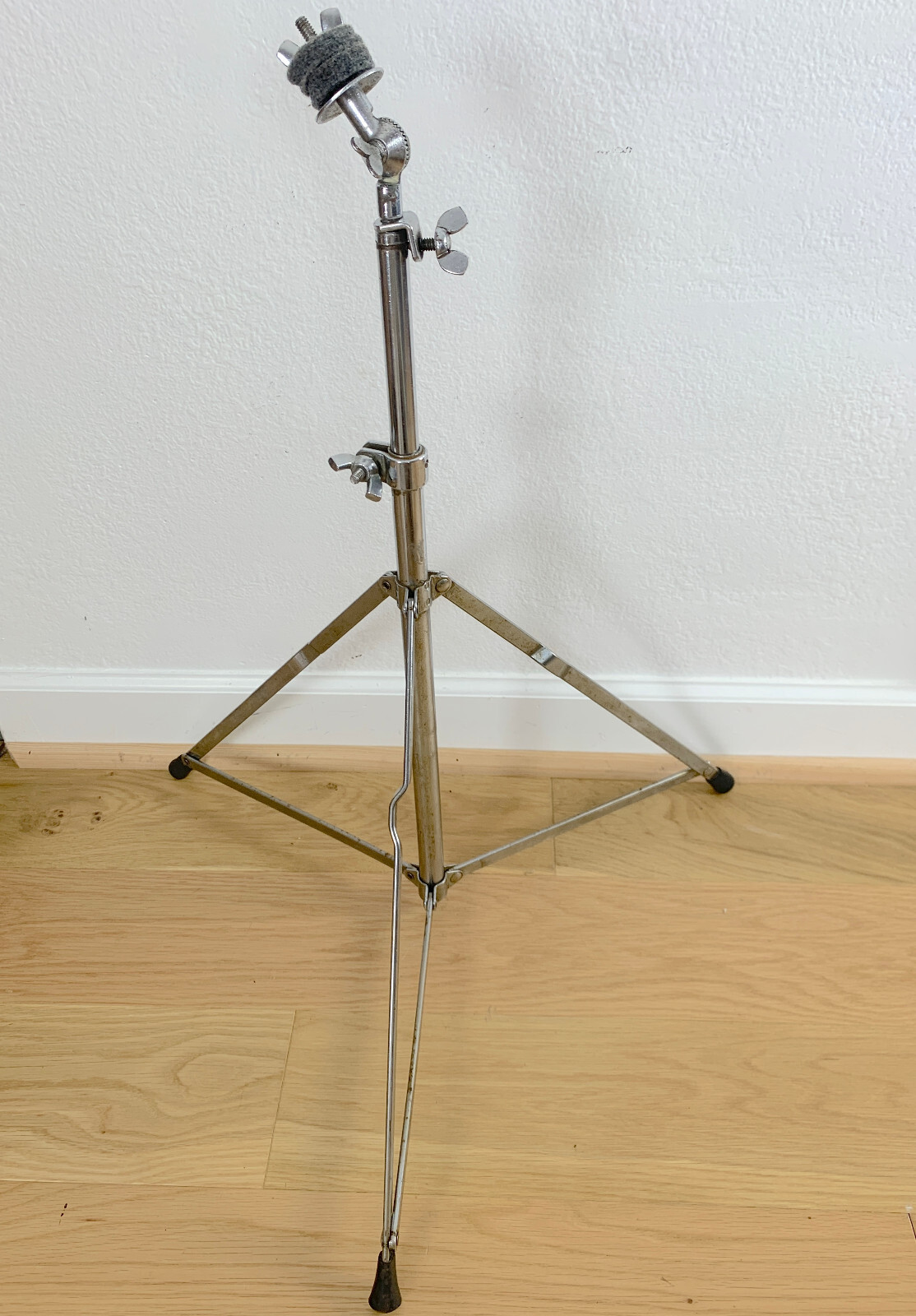 WFL LUDWIG Tripod CYMBAL STAND Floor Holder 50s Vtg Trans Badge Era Lightweight