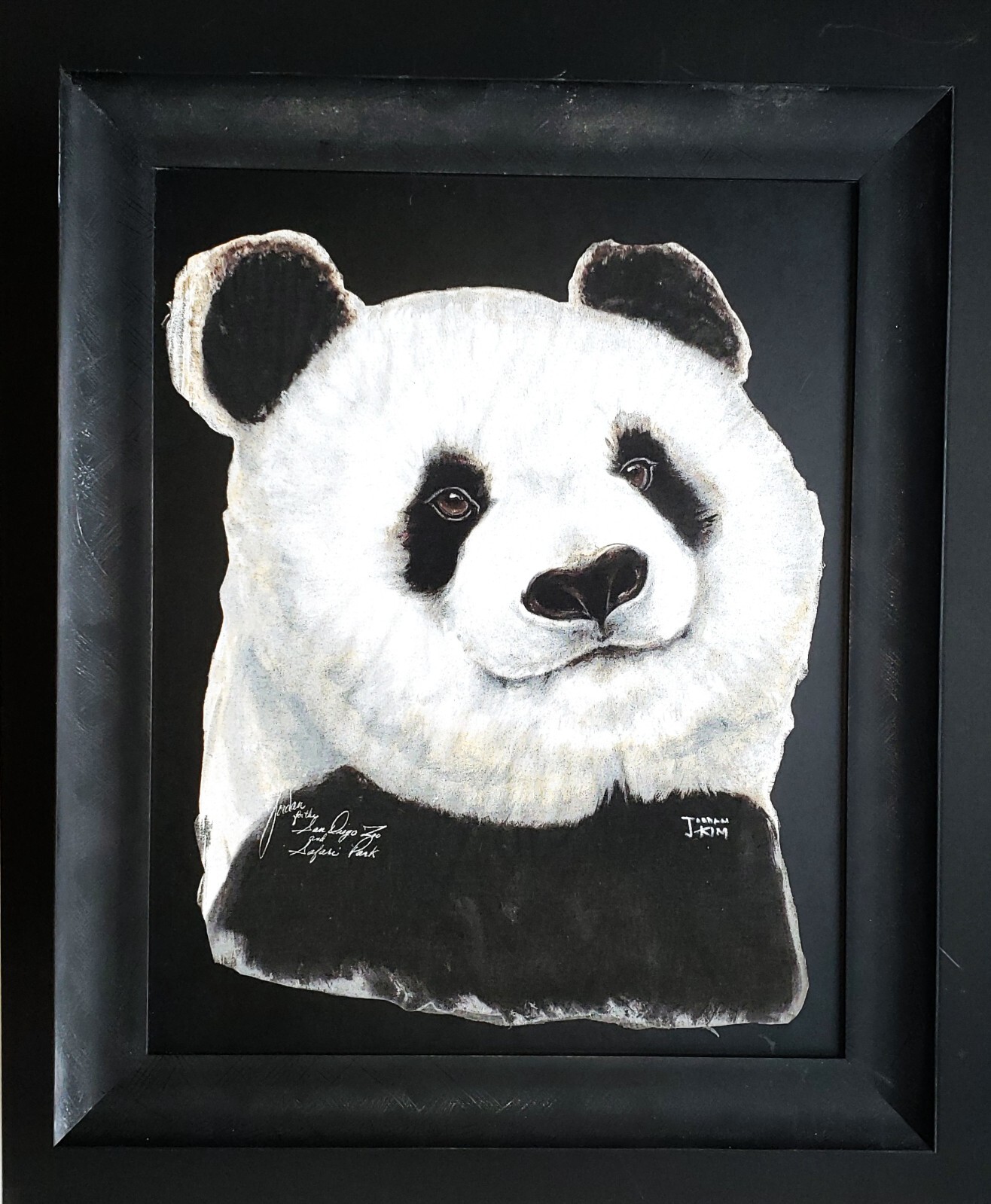JORDAN KIM Original Signed Mixed Media Collage PANDA San Diego Zoo & Safari Park