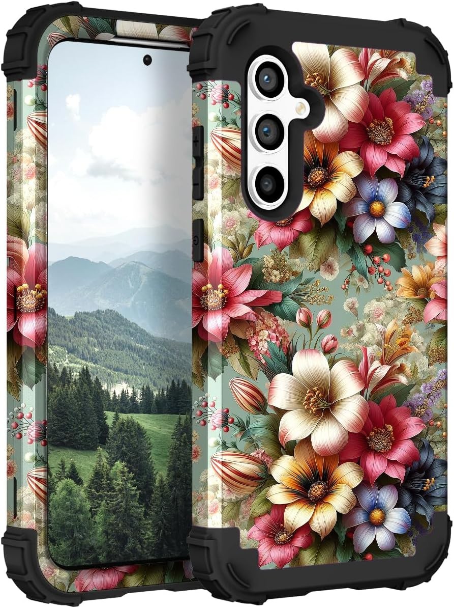 Samsung Galaxy S25 Case, Heavy-Duty Shockproof Hard Plastic Bumper + Soft Silico