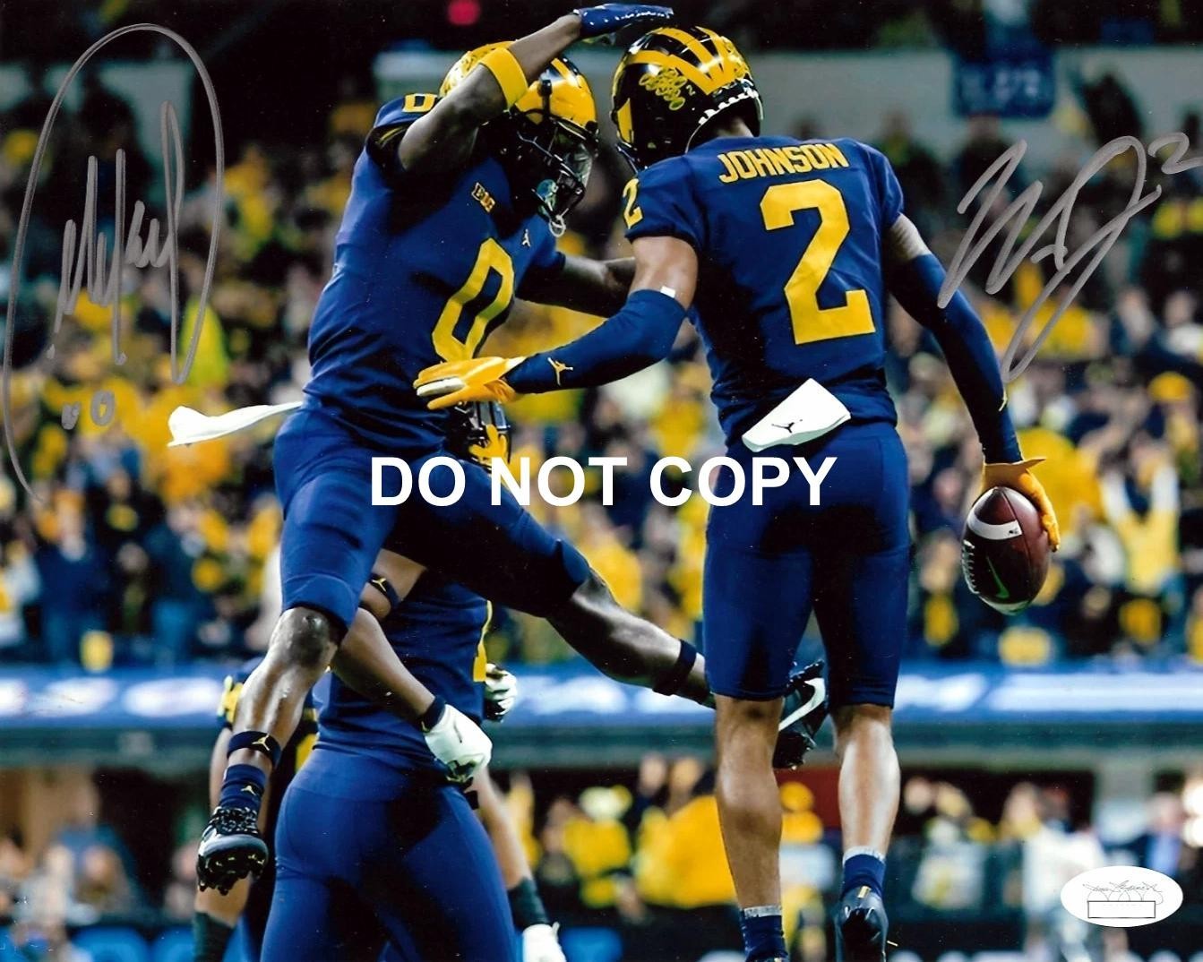 Will Johnson & Mike Sainristil MICHIGAN Signed Autographed REPRINT 8x10 Photo RP
