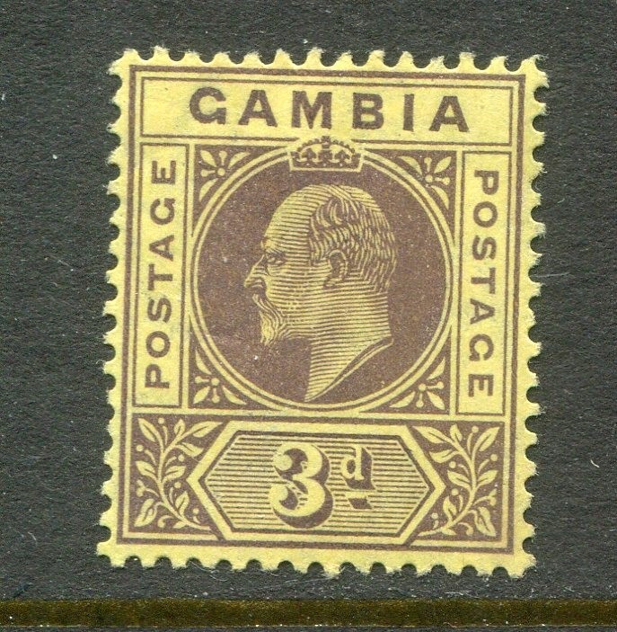 Gambia #47 Edward VII 3 P. [Mint Hinged]