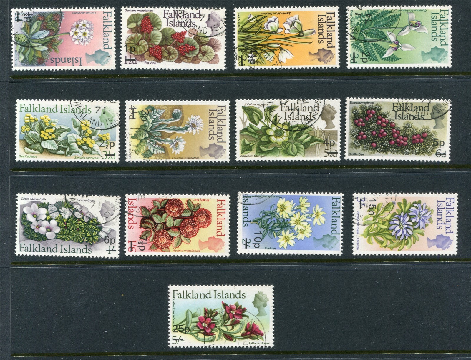 Falkland Islands #197-209 Flowers Complete Set [Used]