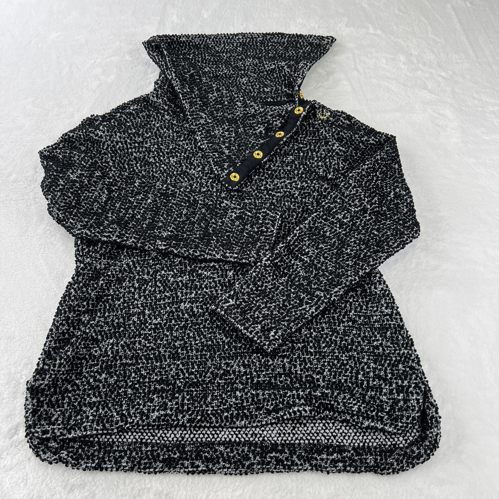 Calvin Klein Off Shoulder Snap Button Turtleneck Sweater Women's Size Medium