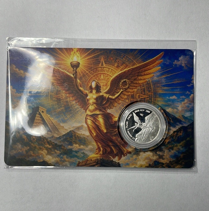 2026 1.5 Gram .999 Silver Proof Mexico Libertad Trib Round In Capsule Assay Card