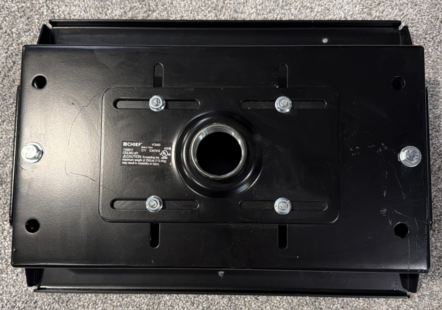 Chief VCM20 Heavy Duty LCD/CRT Projector Ceiling Mount With Bottom Tray