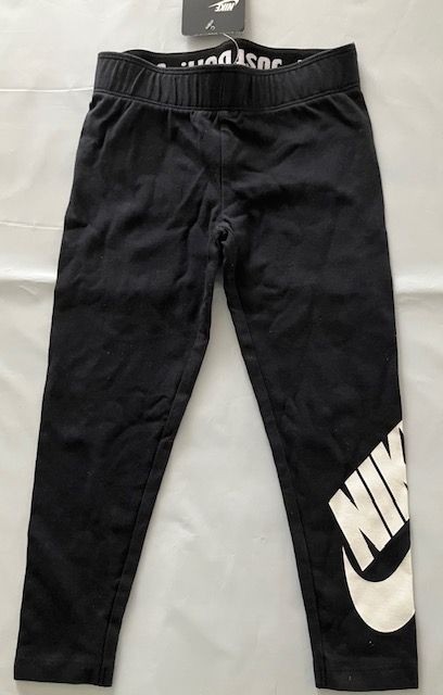 Nike Girls Black Just Do It Logo Leggings Size 4 Youth Athletic Pants NWT