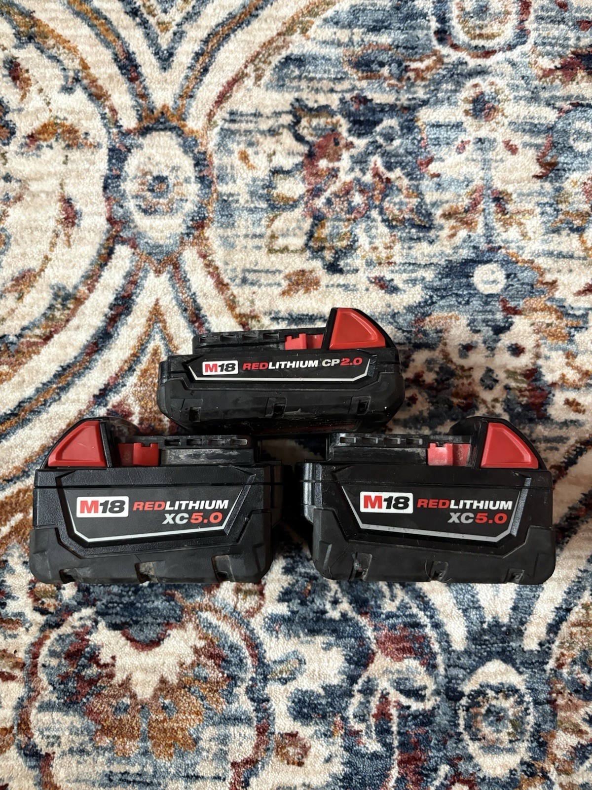 2 Milwaukee 5.0 AH Battery and 1 Milwaukee 2.0 Ah Battery Pack