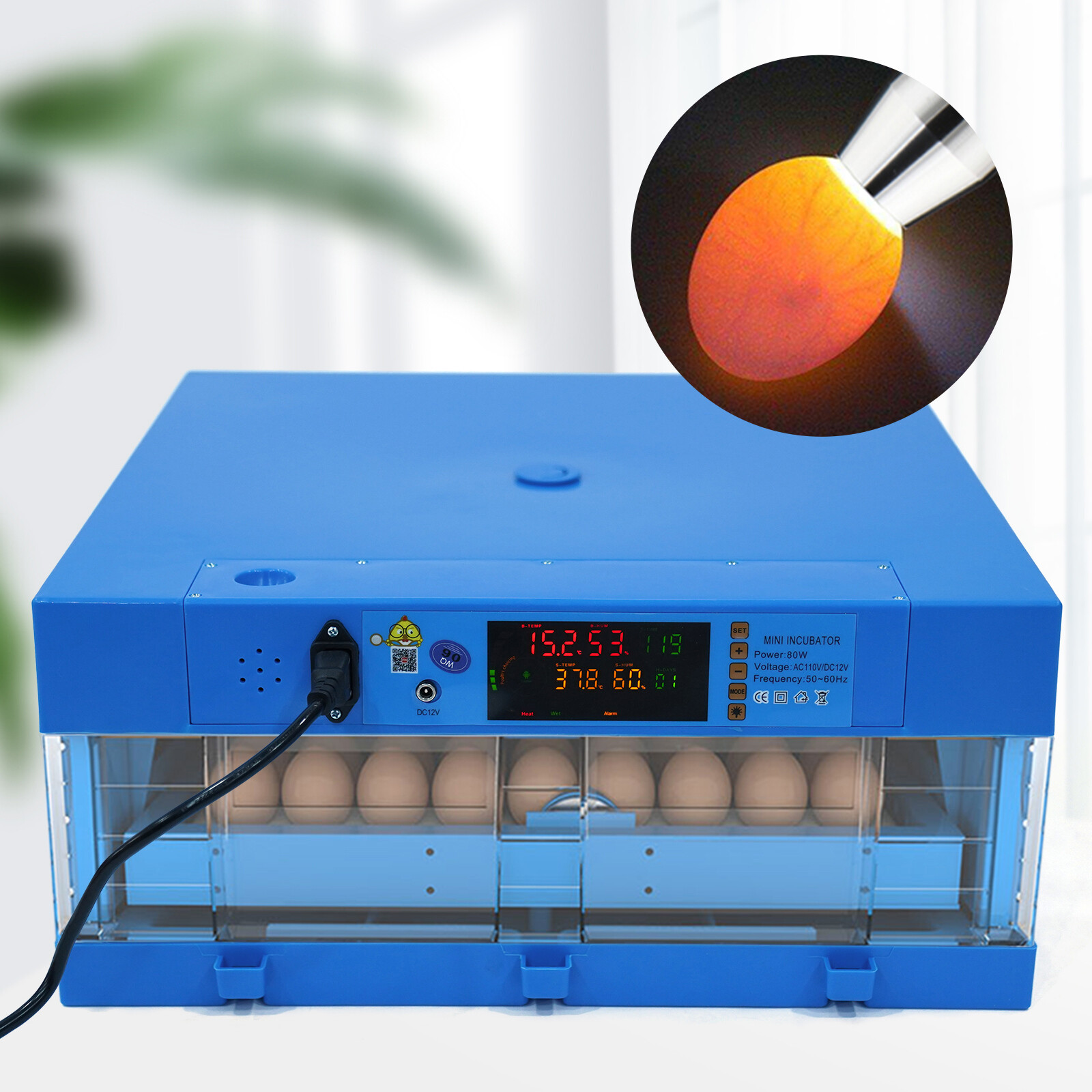48 Eggs Incubator Automatic Digital Chicken Egg Hatcher Temperature Control