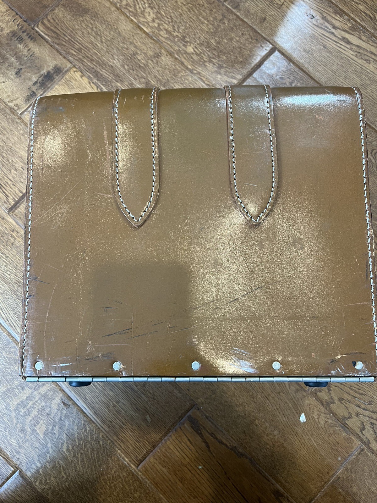 Antique Tan Saddle Leather Salesman Sample Case Master Products MFG Co LA 1940’s