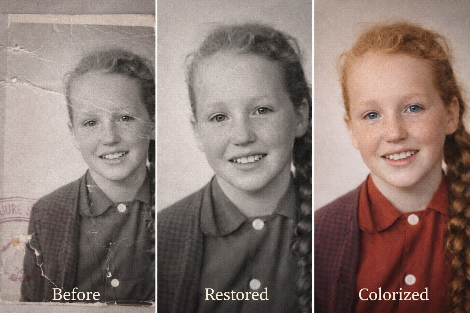 Photo Restoration Service – Repair, Colorize Enhance –Digital Delivery 8×10photo