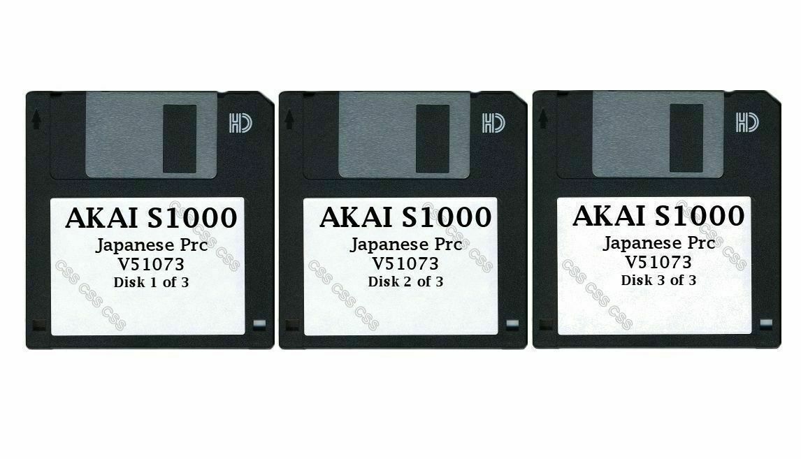 Akai S1000 Set of Three Floppy Disks Japanese Percussion V51073