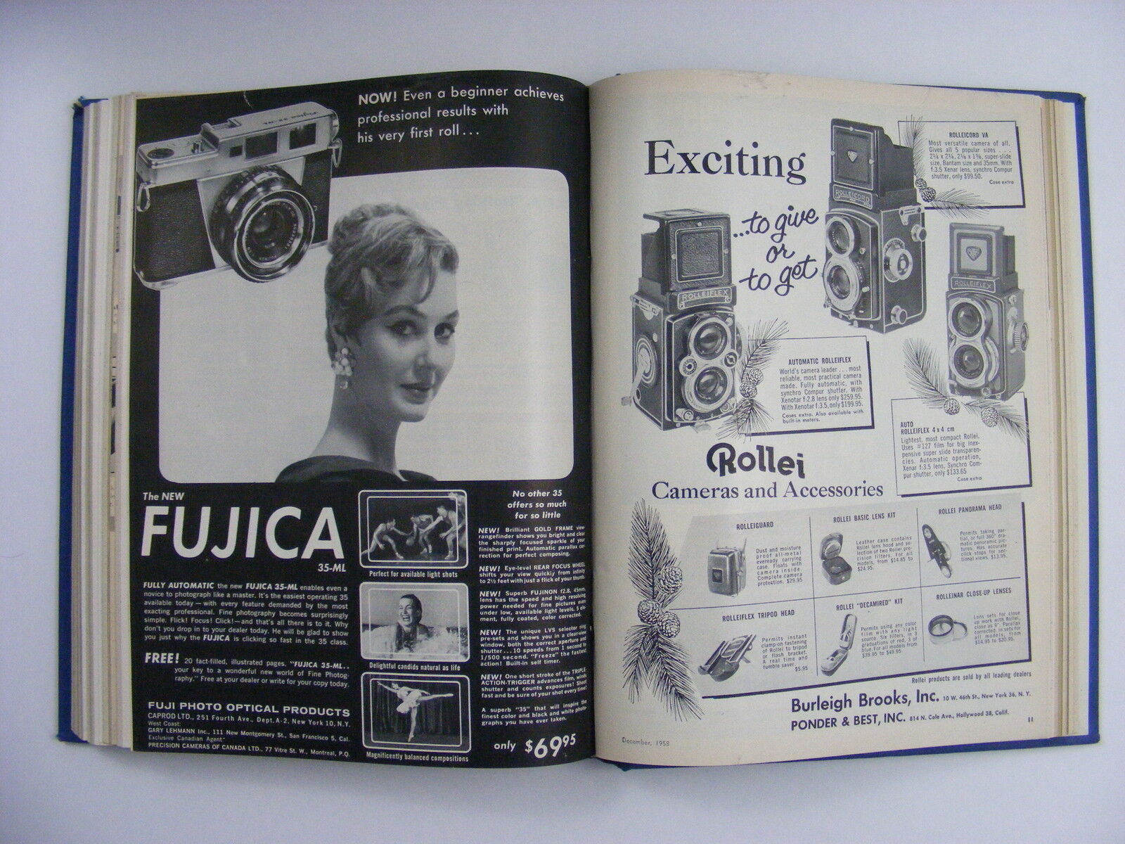 1958 Popular Photography II 6 Issue Jul-Dec Bound Hardcover Book Lots of Ads