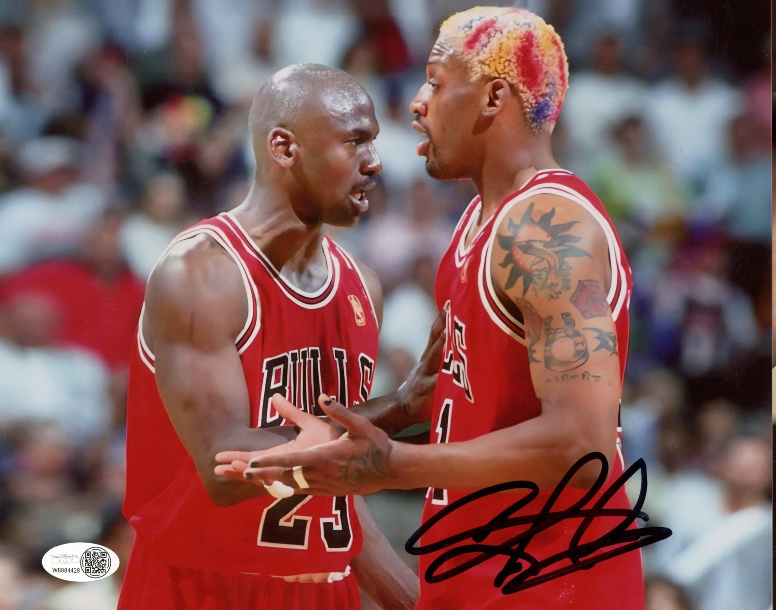 SIGNED Dennis Rodman & Michael Jordan - Chicago Bulls - Glossy Photo 10" x 8"
