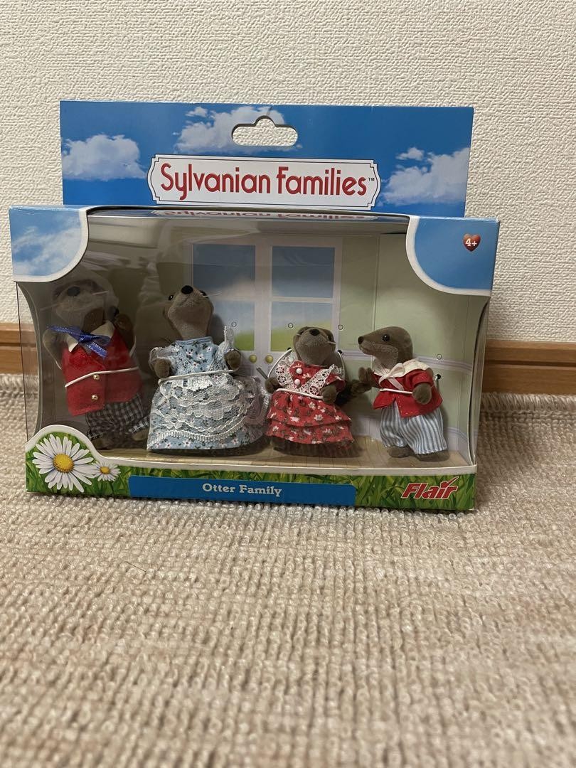 Flair Sylvanian Families Otter Family Set Rare w/ Box from Japan