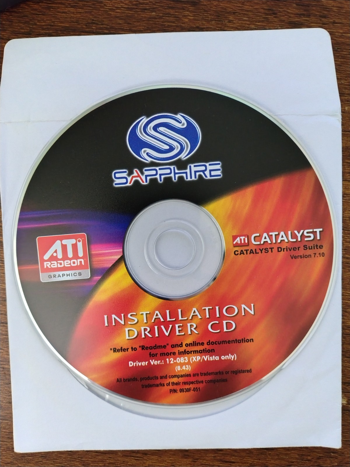 Sapphire CD Driver Installation. Driver ver.: 12-083