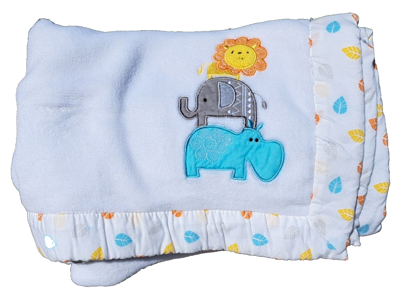 Koala Baby Blanket White Leaf Trim Lion Elephant Hippo 2017 Toys R Us 37x27 In.