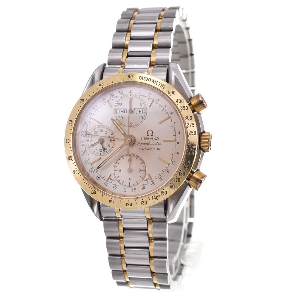 Omega Speedmaster Chronograph Date 3321.30 Auto SS 18K Yellow Gold Mens Watch