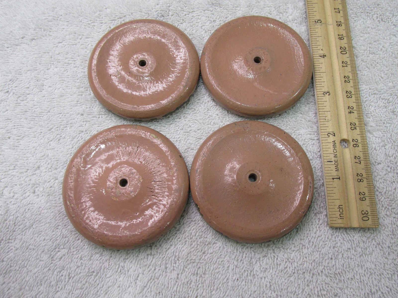 Antique Set 4 Wood Wheels-Restoration-Wagon-Buggy-Carriage-Toy