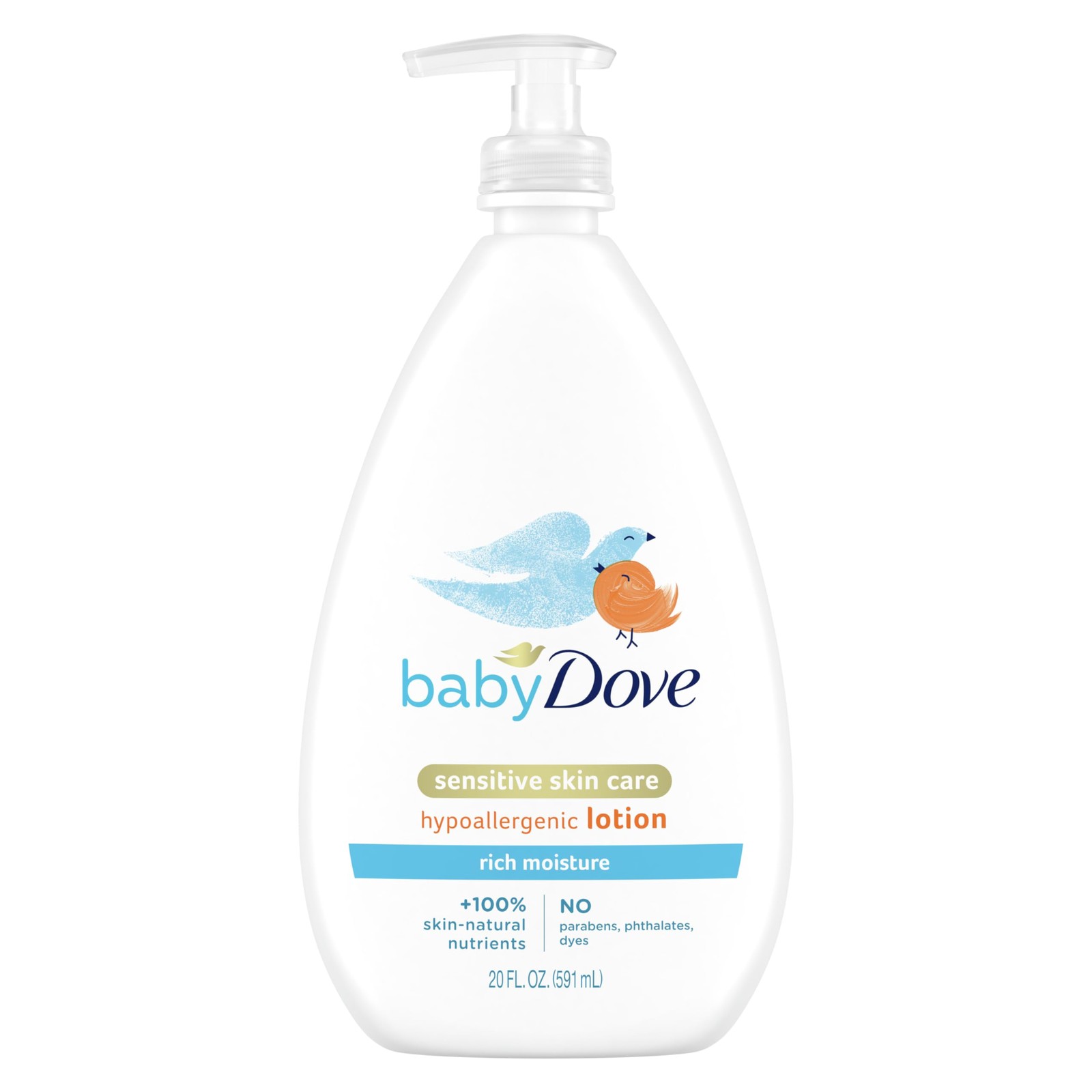 Baby Dove Sensitive Skin Care Body Lotion For 20 Fl Oz (Pack of 1), White 