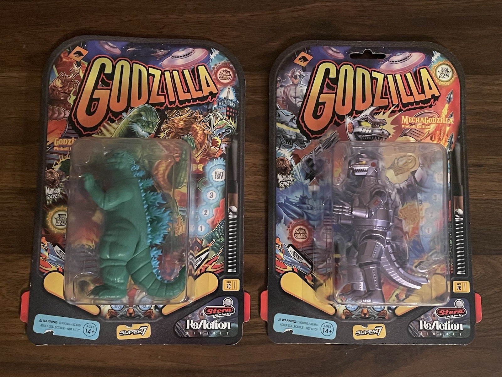 Super7 Toho Reaction Set Godzilla Mechagodzilla Pinball Figure