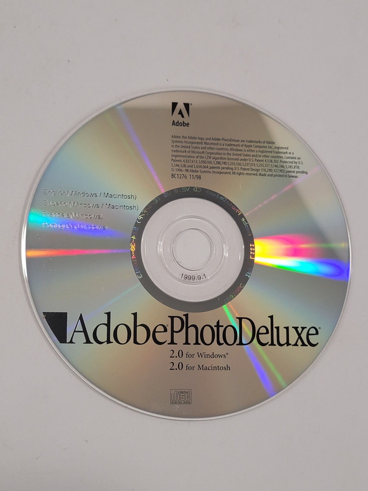 Adobe Photo Deluxe PhotoDeluxe 2.0 (PC Windows/Macintosh 1997) CD-ROM -DISC ONLY