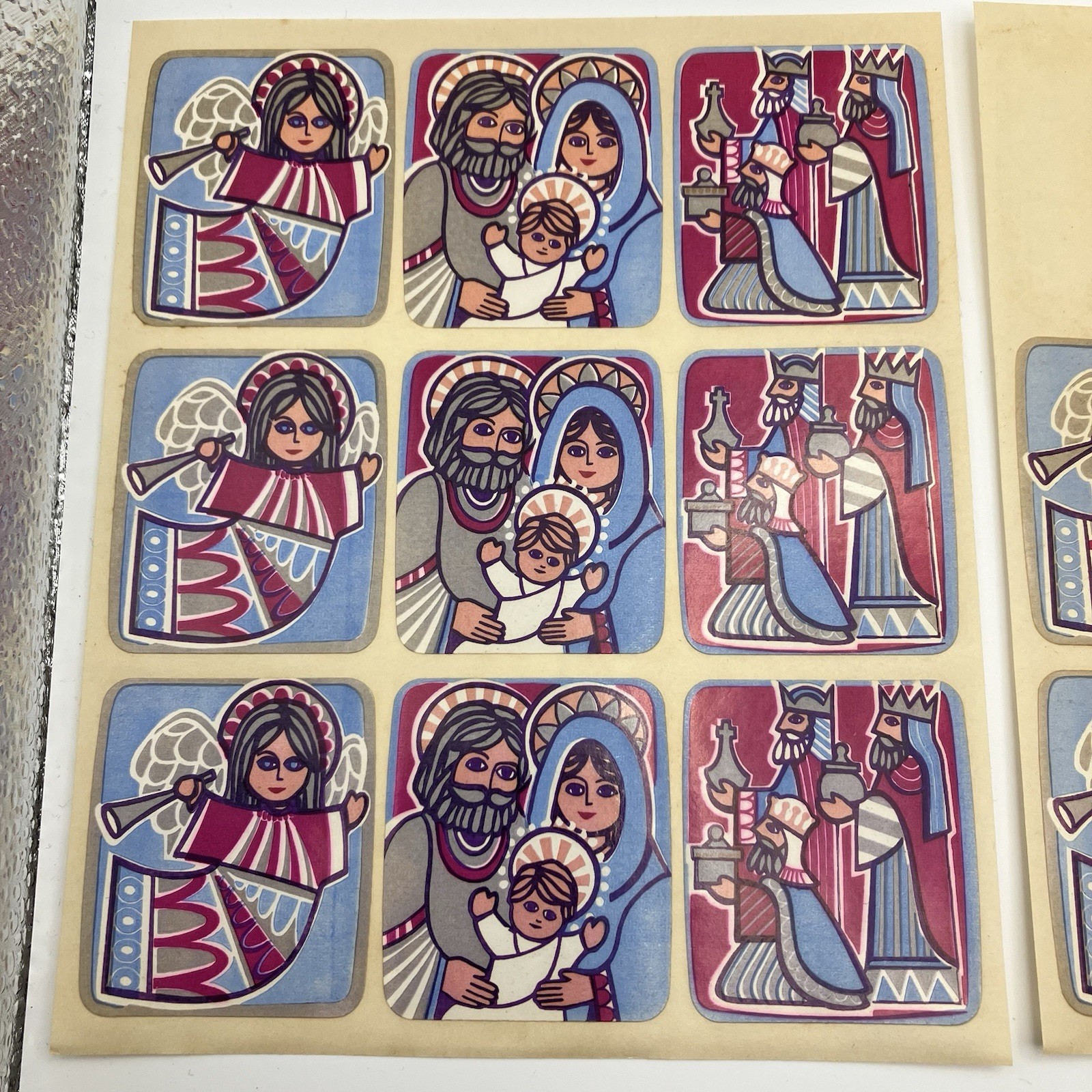 Vintage Hallmark Peel N Stick Seals Stickers Christmas Nativity Partial Pack
