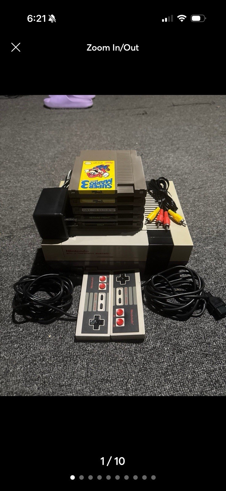 Nintendo Entertainment System Console Lot Wired Controllers Super Mario Games