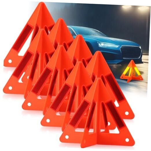 8 Pcs Emergency Reflective Triangles Sign Foldable Warning Safety Triangles 