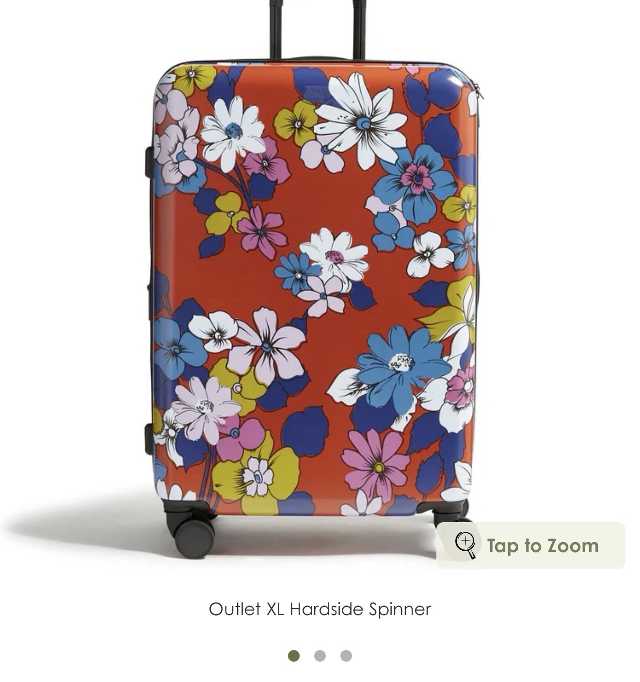 NIB Vera Bradley XL Hardside Spinner( 9.0"  x 29.0" h x 12.5")  Floating TULIPS