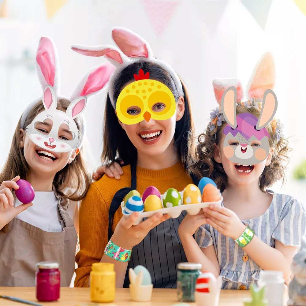 Easter Slap Bracelets Snap Bands Mixed Color for Kids Party Favors & Gifts