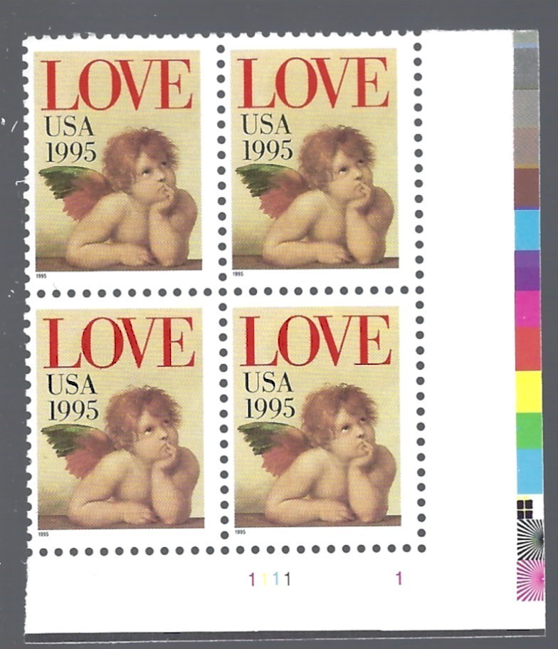 Stamp US 2948, Love, Plate Block, MNH