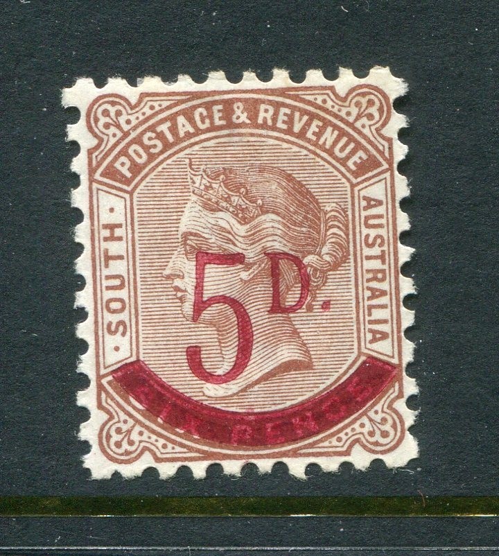 South Australia #95 Victoria Surcharge 5 P. [Mint Hinged] 