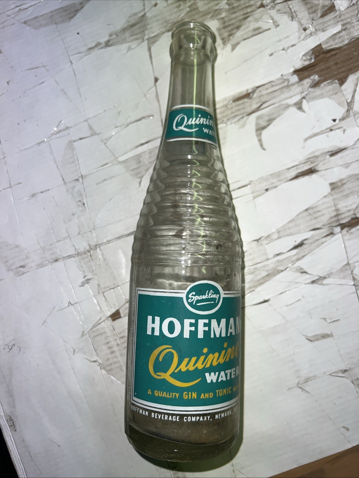 Vintage Hoffman Quinine Water Bottle Newark New Jersey 1956 (12 Ounces)