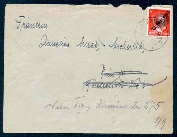 AUSTRIA 1945 OBLITERATED HITLER REROUTE