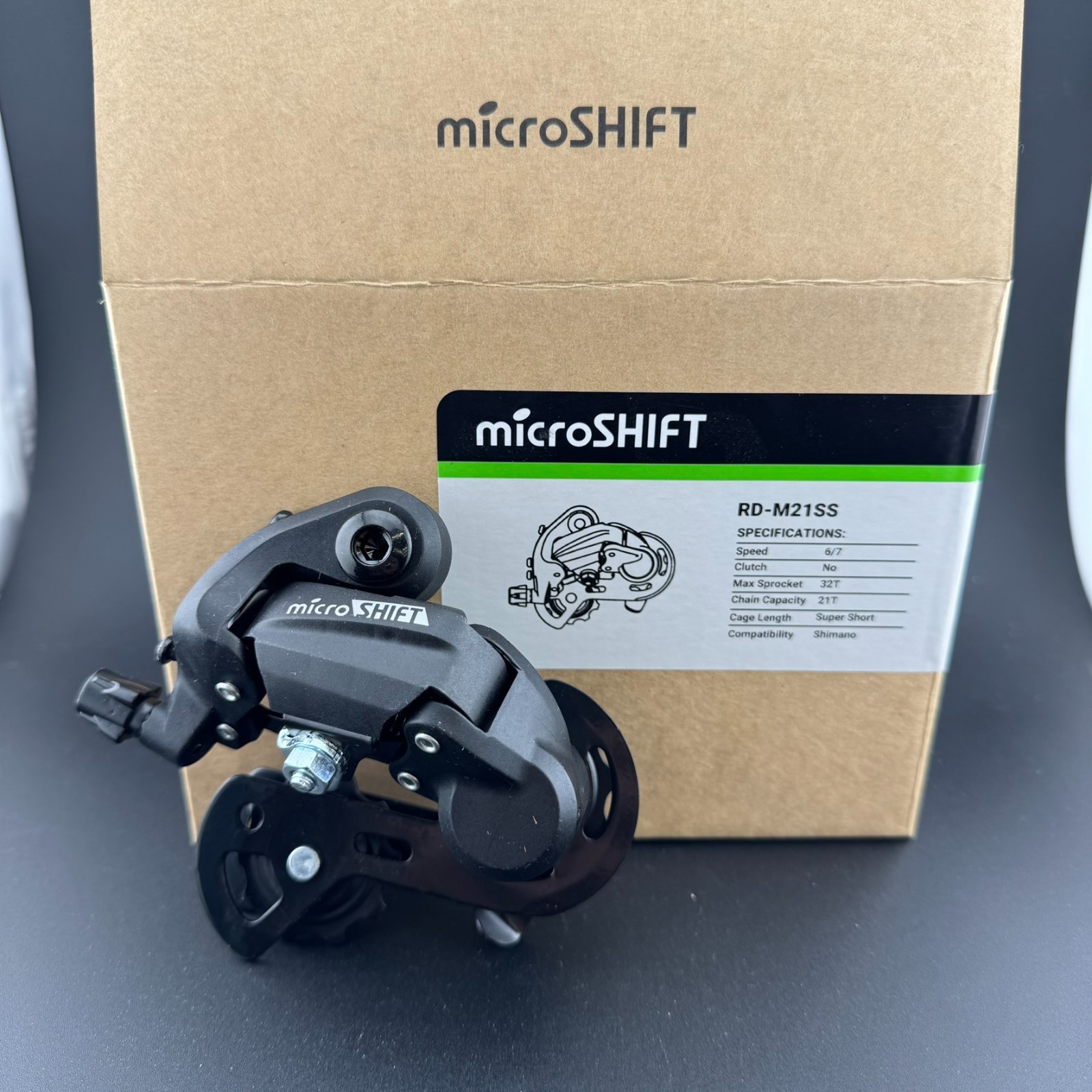 microSHIFT RD-M21SS Super Short Cage Bicycle Rear Derailleur 6/7spd for Shimano