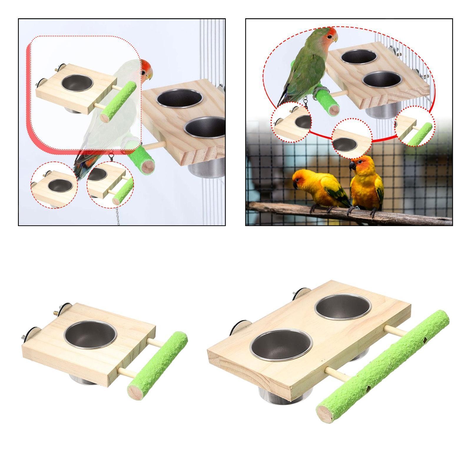 Bird Feeding Dish Cup Perch Large Capacity Garden Decoration Feeding Cup for