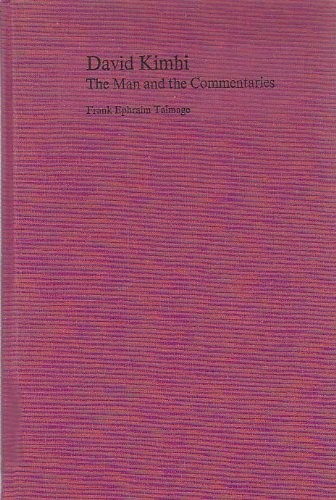 DAVID KIMHI: THE MAN AND THE COMMENTARIES (HARVARD JUDAIC By Frank Talmage *VG+*
