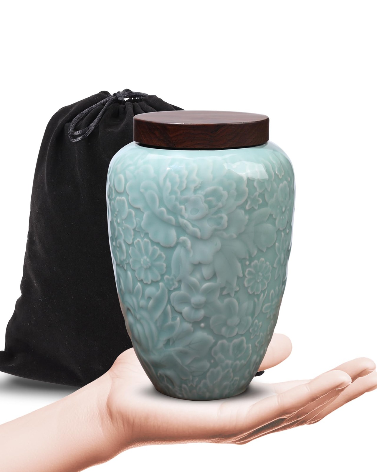 Medium Urns for Human Ashes Adult Female and ,Decorative Floral Urn for Ashes...