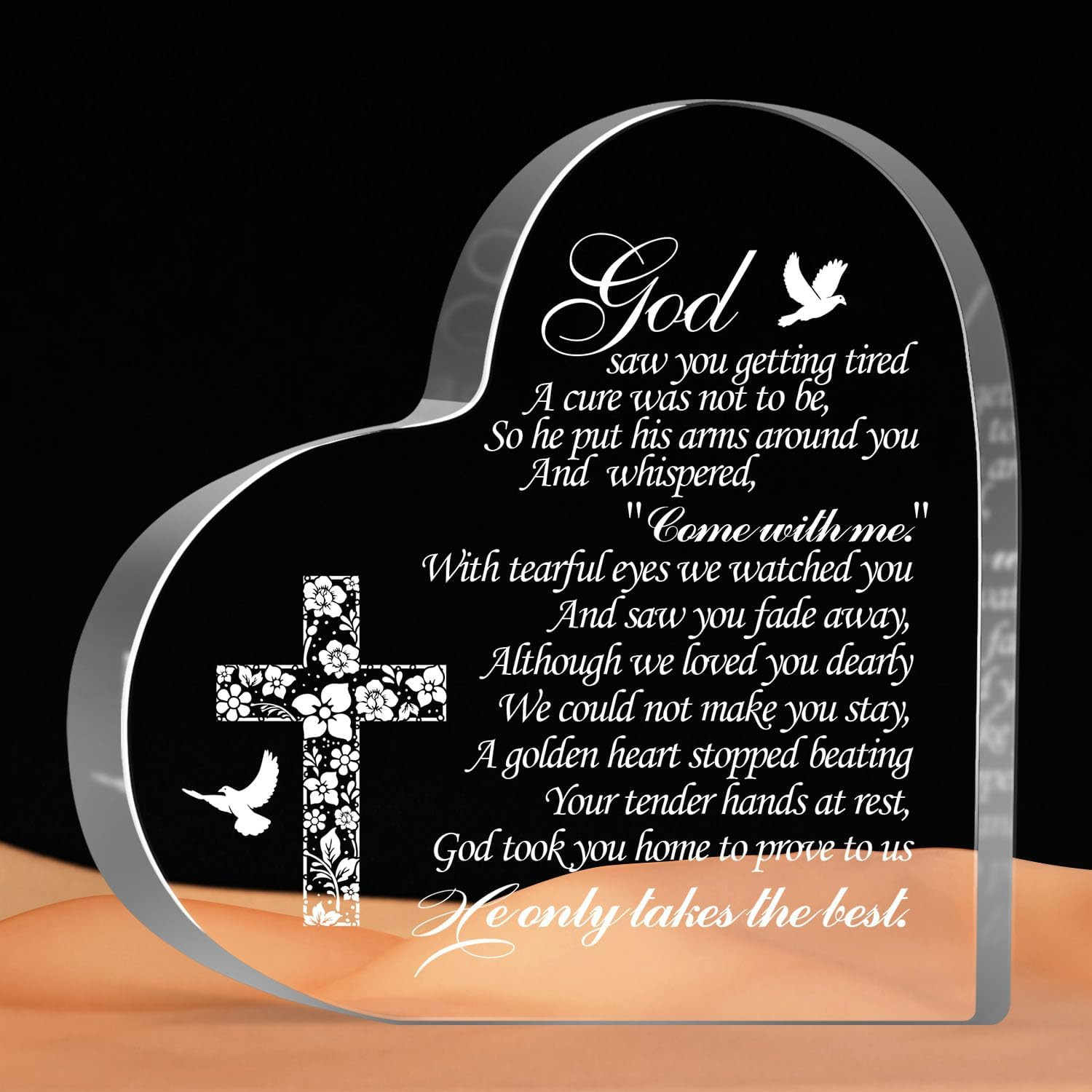 Memorial Keepsake Sign for Loss of Loved One, Condolences Grief Gifts for Loss o