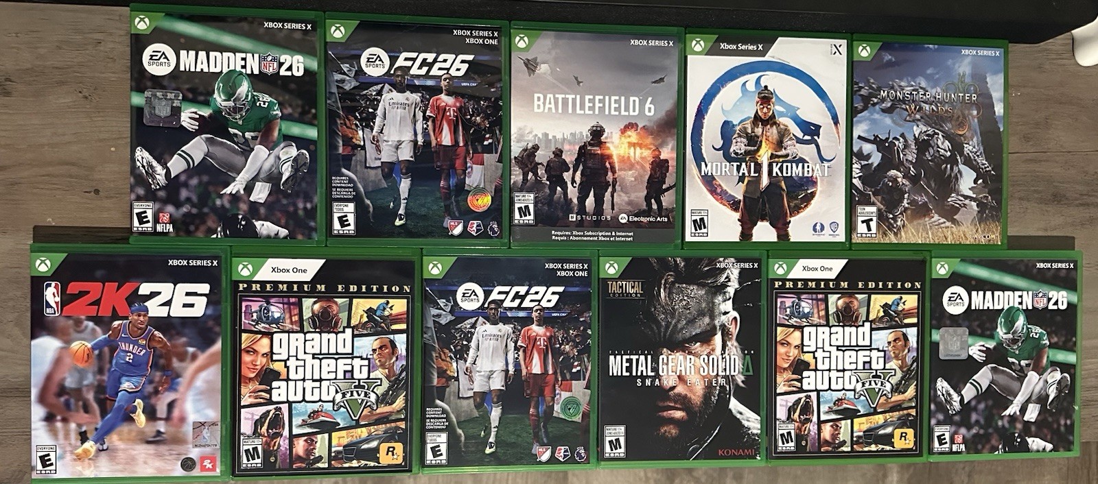 Xbox One / Series X Game Lot Madden 26 (2) NBA 2K26 GTA V MK1 11 Games Used 
