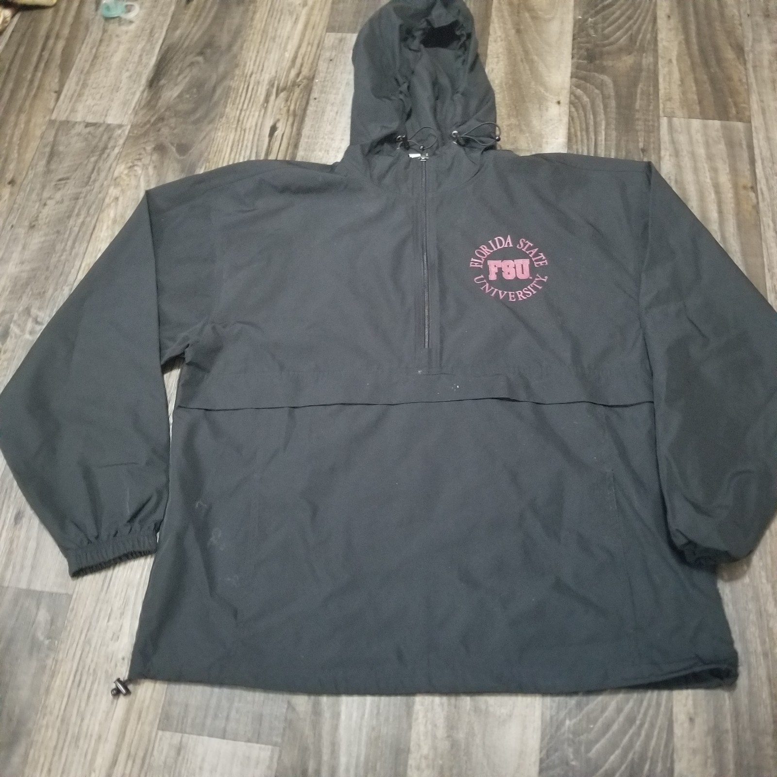 FSU Seminoles Champion Men’s Black Windbreaker Jacket Size Large