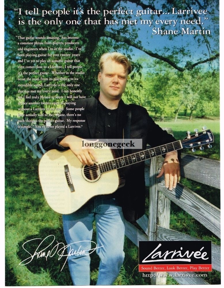 2000 LARRIVEE Acoustic Guitar SHANE MARTIN VINTAGE Print Ad