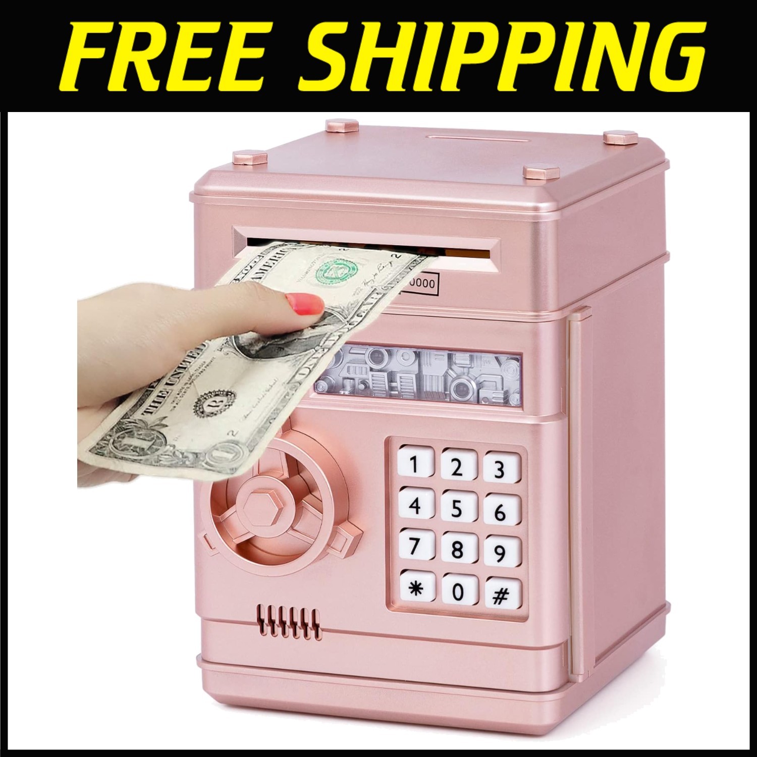 Kids ATM Piggy Bank Toy Safe Box for Boys Girls