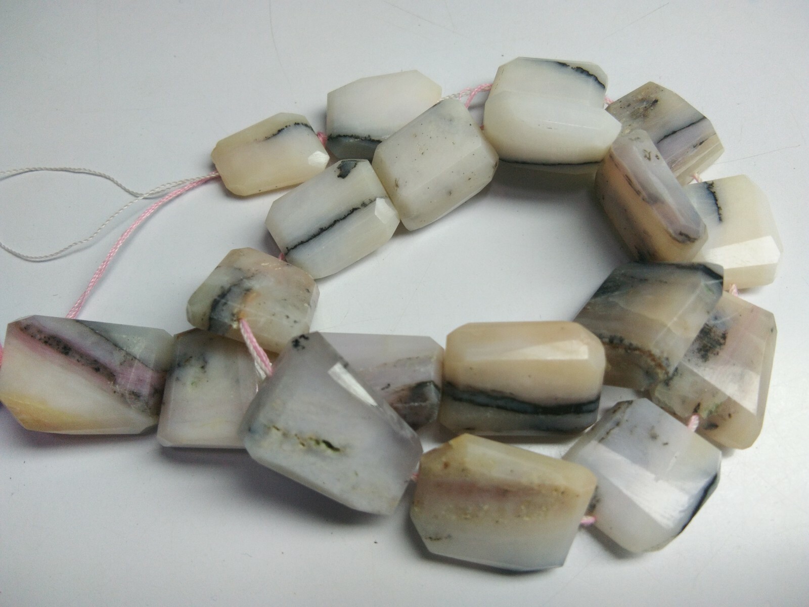 AAA  OPAL SEMIPRECIOUS GEMSTONE  NUGGET FACETED 13-15 MM BEADS 8" STRANDS