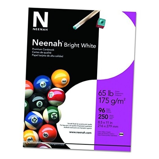  Premium Cardstock, 8.5" x 11", 65 lb/176 gsm, Bright Whites (91901) 250 Sheet