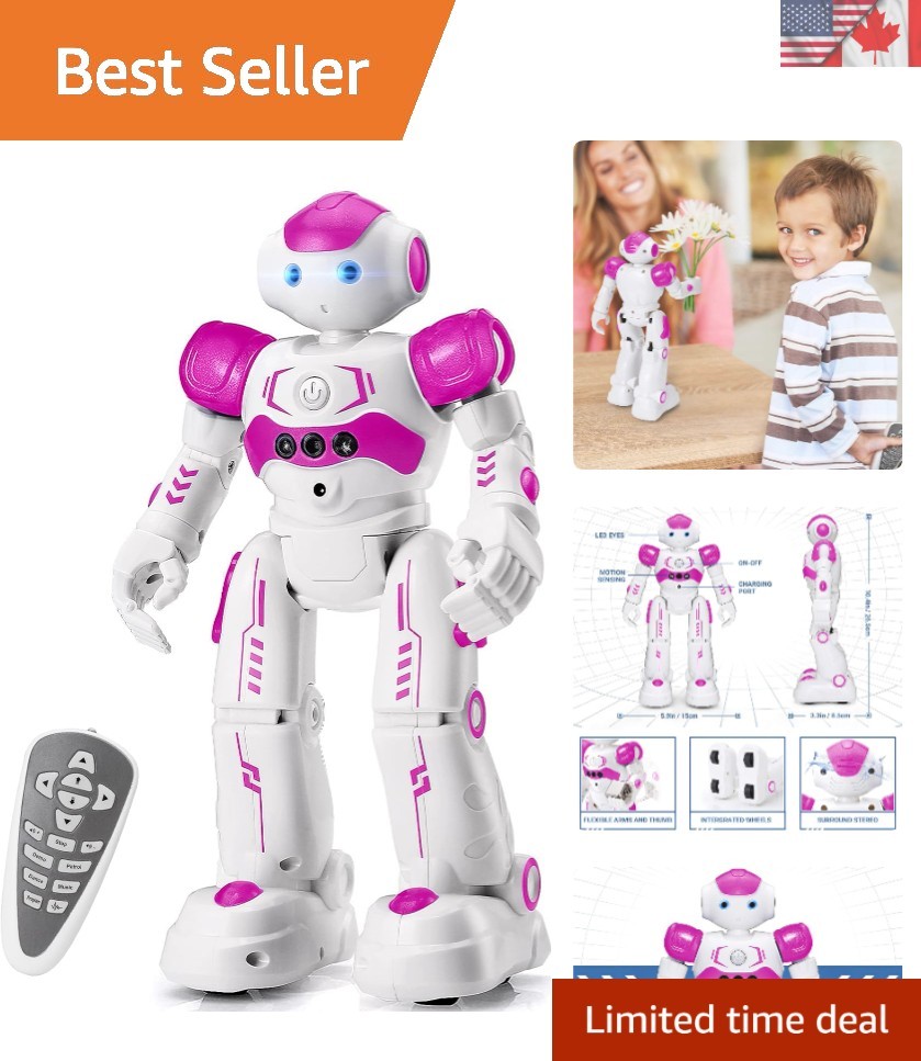 Interactive Gesture Sensing RC Robot - Rechargeable Fun for Kids 3-8