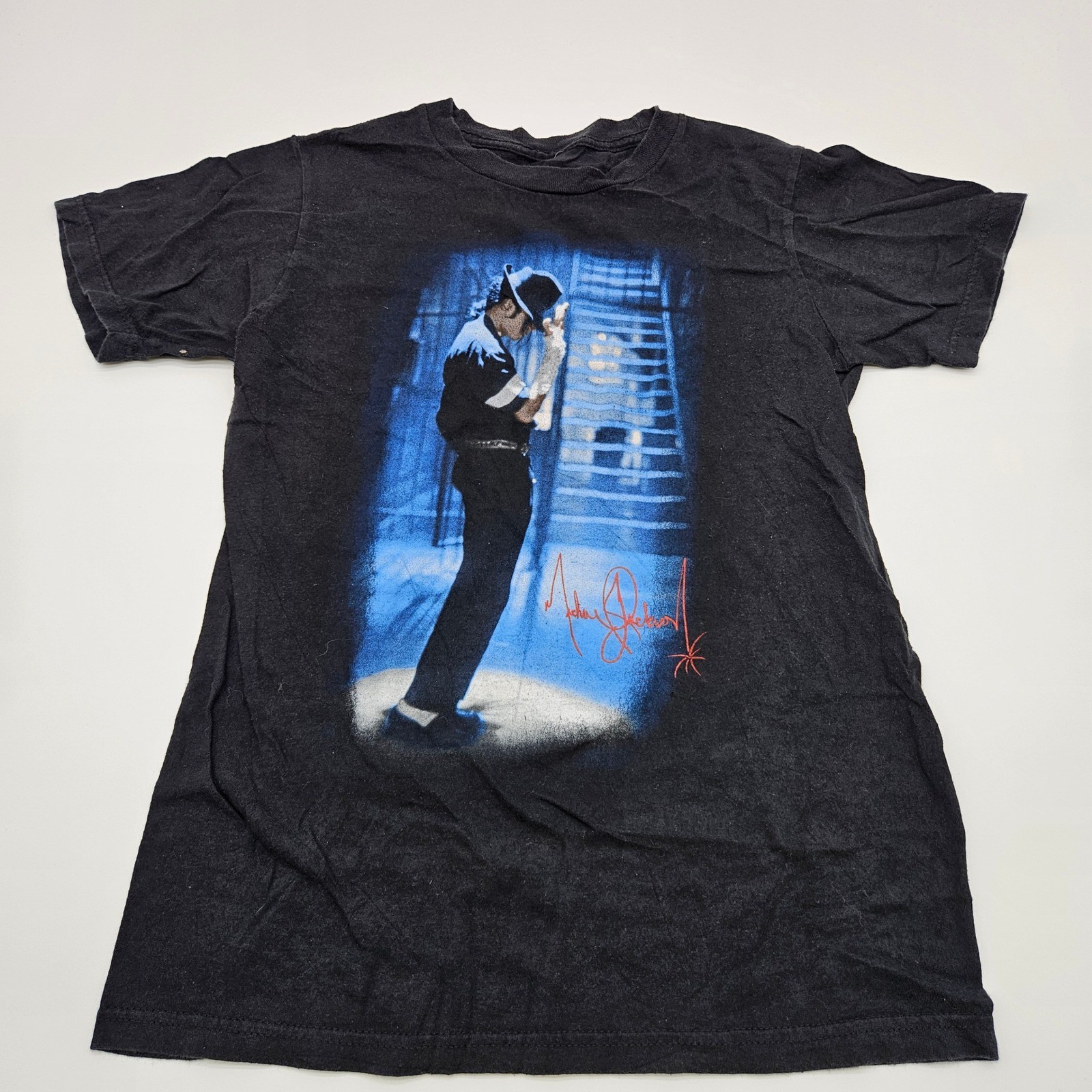 Michael Jackson Black T Shirt King of Pop Graphic Print Short Sleeve Size XS