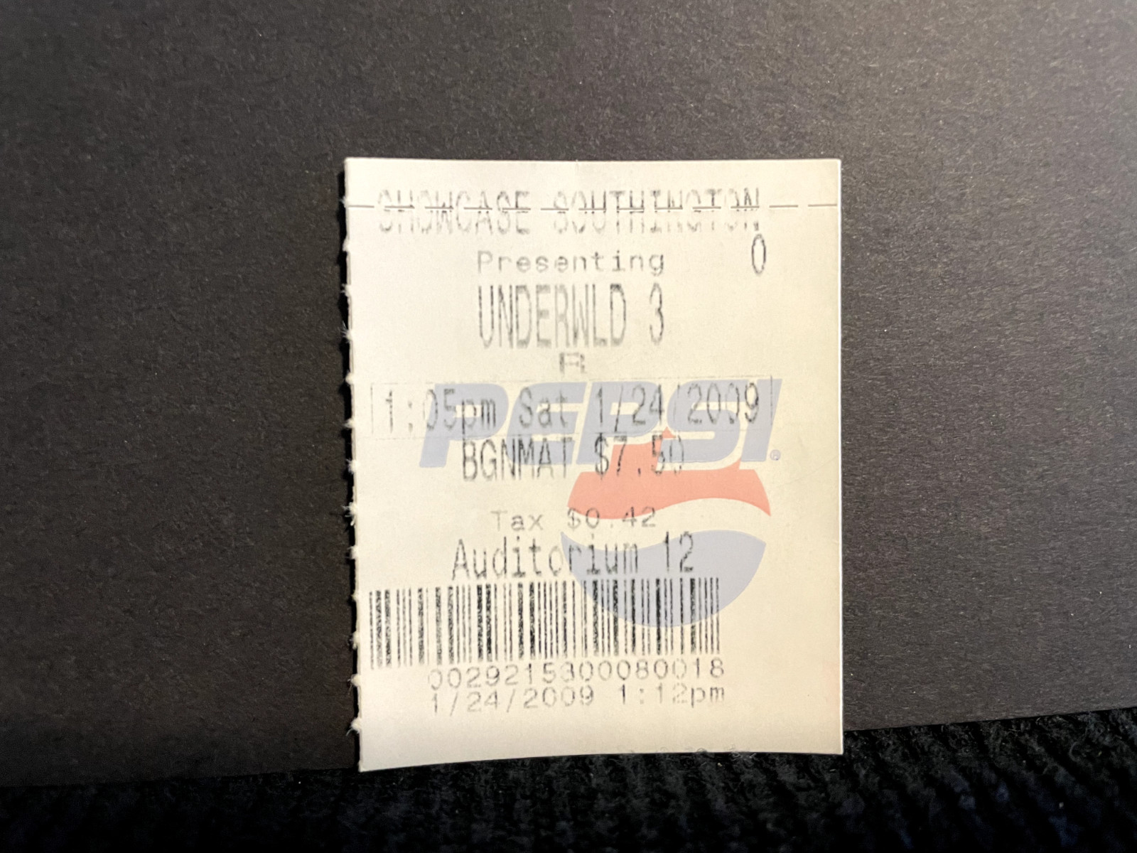 Vintage Movie Ticket Stub Underworld 3