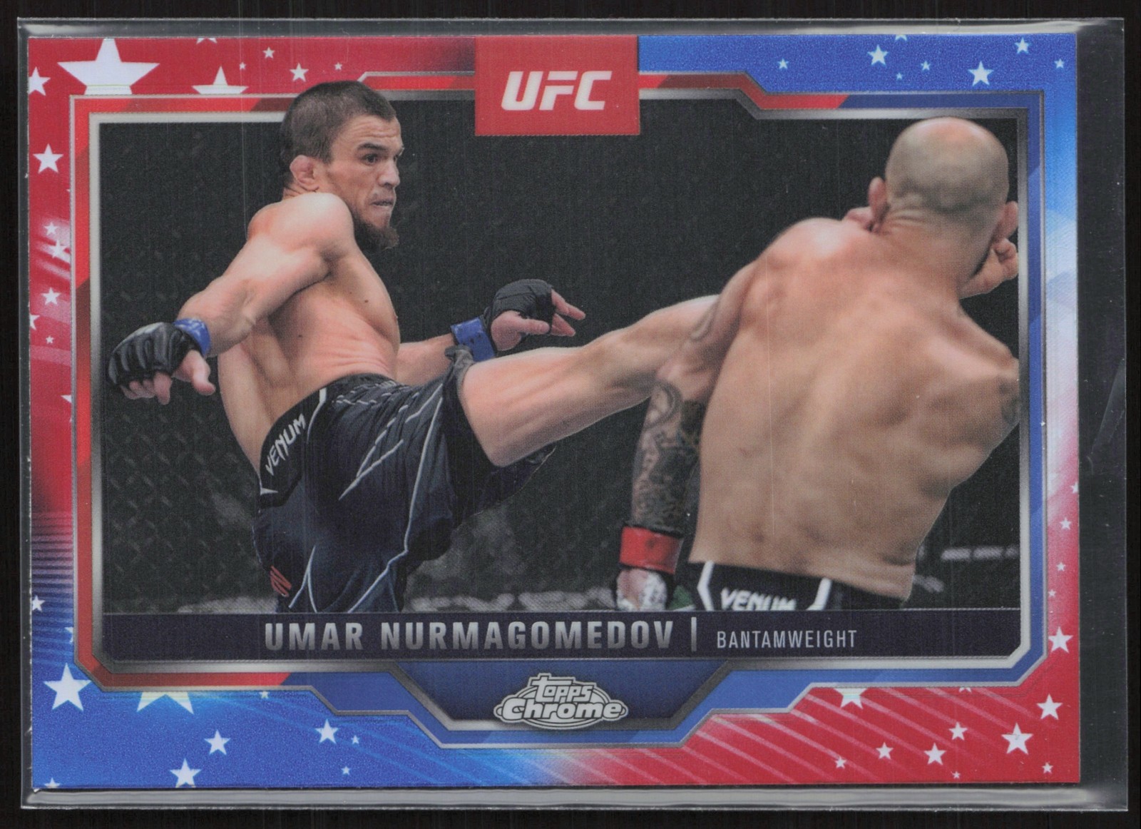2025 Topps UFC Chrome Umar Nurmagomedov Red & Blue Refractor #107
